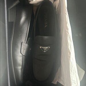 Prada Black Leather Loafers